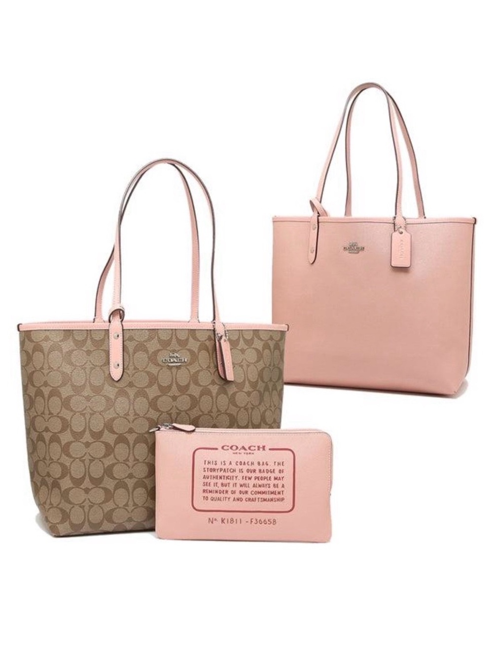 Coach Pink Reversible City Tote